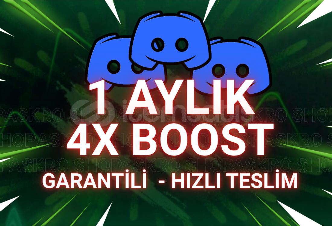 ✨ Discord 4x Sunucu Boost |Garantili | 1 Ay ✨ Discord 4x Sunucu Boost |Garantili | 1 Ay