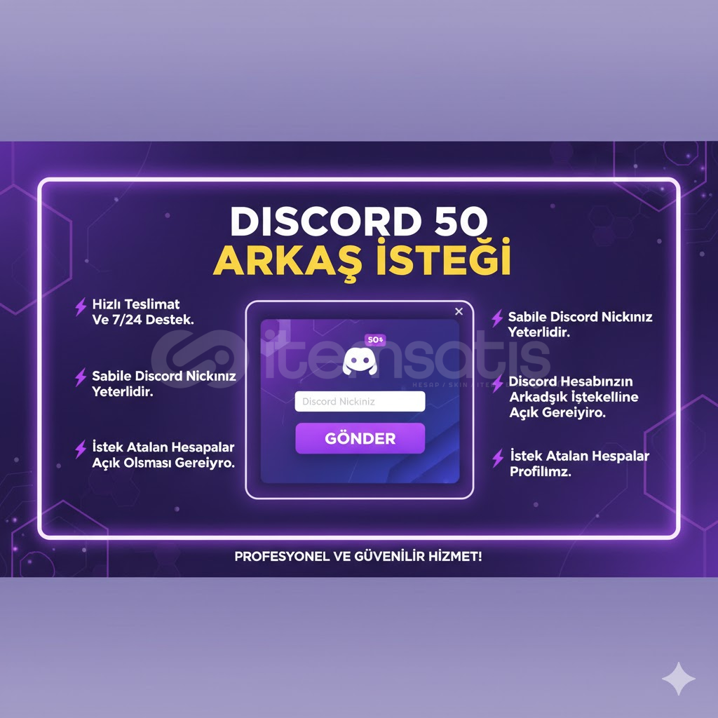 DİSCORD 50 ARKADAŞLIK İSTEĞİ DİSCORD 50 ARKADAŞLIK İSTEĞİ