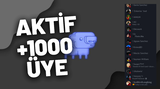 DISCORD 7/24 AKTIF +1000 ÜYE! (GARANTİLİ)