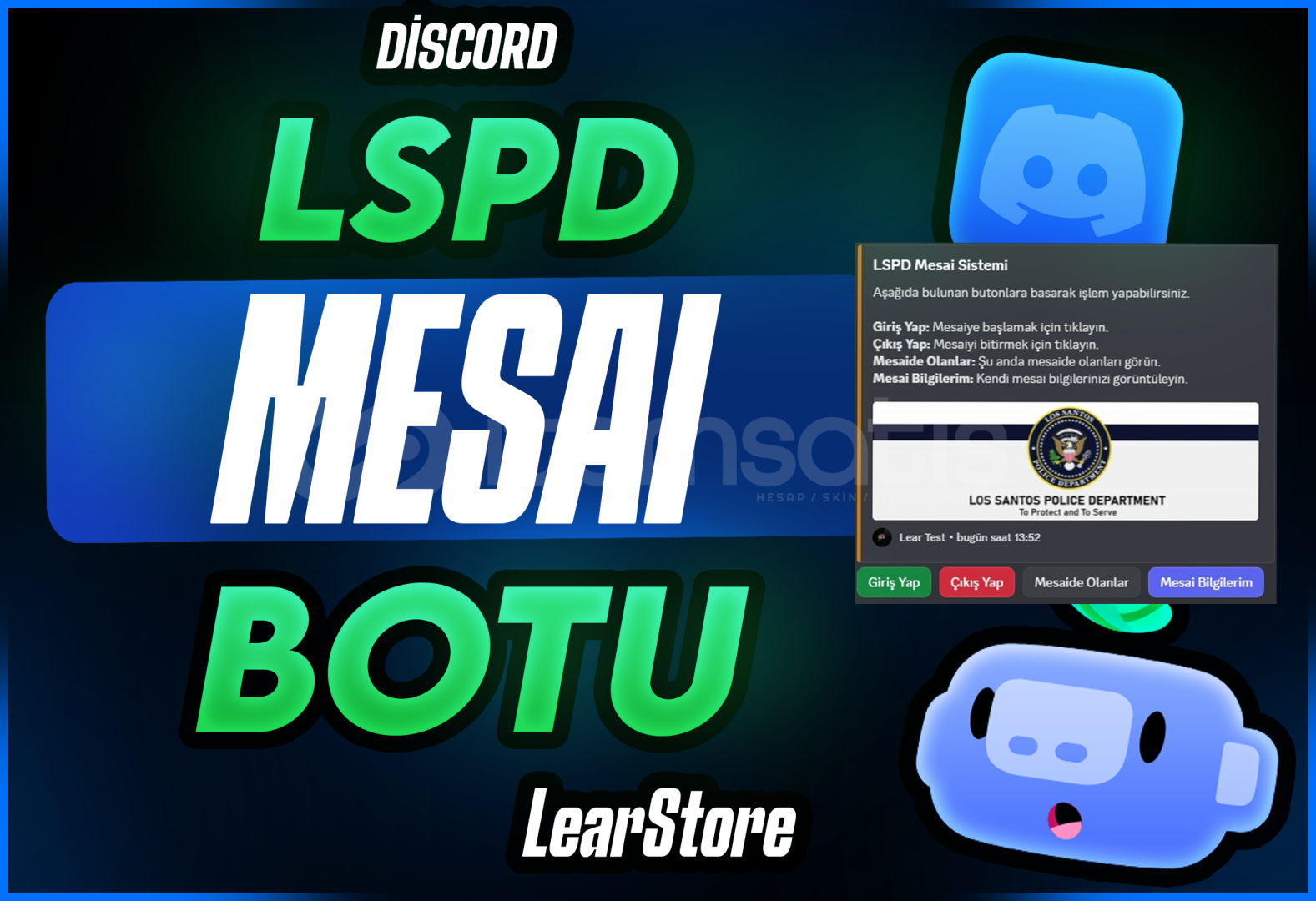 Discord Fivem Gelişmiş Mesai Botu Discord Fivem Gelişmiş Mesai Botu