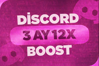 ⭐️Discord Garantili 3 AYLIK 12x Boost [BOTSUZ]⭐️