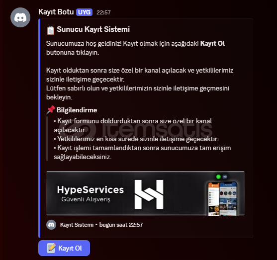 Discord Kayıt Sistemi『 GELİŞMİŞ 』 Discord Kayıt Sistemi『 GELİŞMİŞ 』