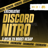 DİSCORD Nitro 3 Aylık | ExeCreative