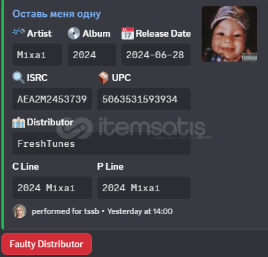 Distribütör & Şarkı Bilgisi Veren Discord Botu Distribütör & Şarkı Bilgisi Veren Discord Botu