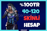 ⭐[DOPDOLU] %100 TR 40-120 SKİN RANDOM HESAP