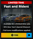 ⭐Drift 36 Fast and Riders Pack⭐