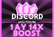 ⭐1 Aylık 14x Discord Boost / Garanti - Sorunsuz⭐