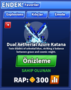 Dual Aetherial Azure Katana | Blade Ball