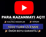 (DÜŞMEME GARANTİLİ) YOUTUBE 1000 İZLENME