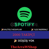 DÜŞÜŞ YOK Spotify 2000 takipçi/Playlist takipçi