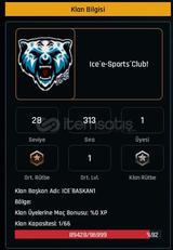 E SPOR KLANI ICE-ESPORTS SATILIKTIR!!!