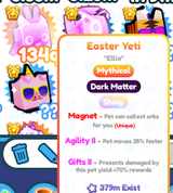 Easter Yeti Dark Matter Shiny