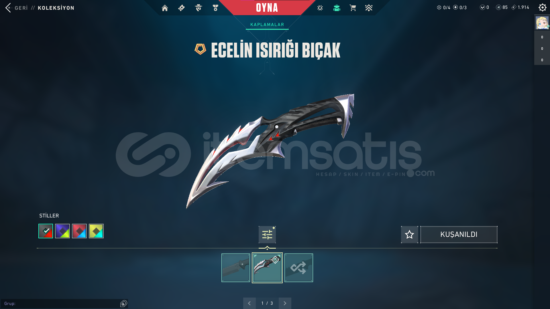 Ecelin Isırığı Full Set Vandallı Bıçaklı Hesap Ecelin Isırığı Full Set Vandallı Bıçaklı Hesap