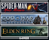 GOW Ragnarök + Spider Man Miles M + Elden Ring
