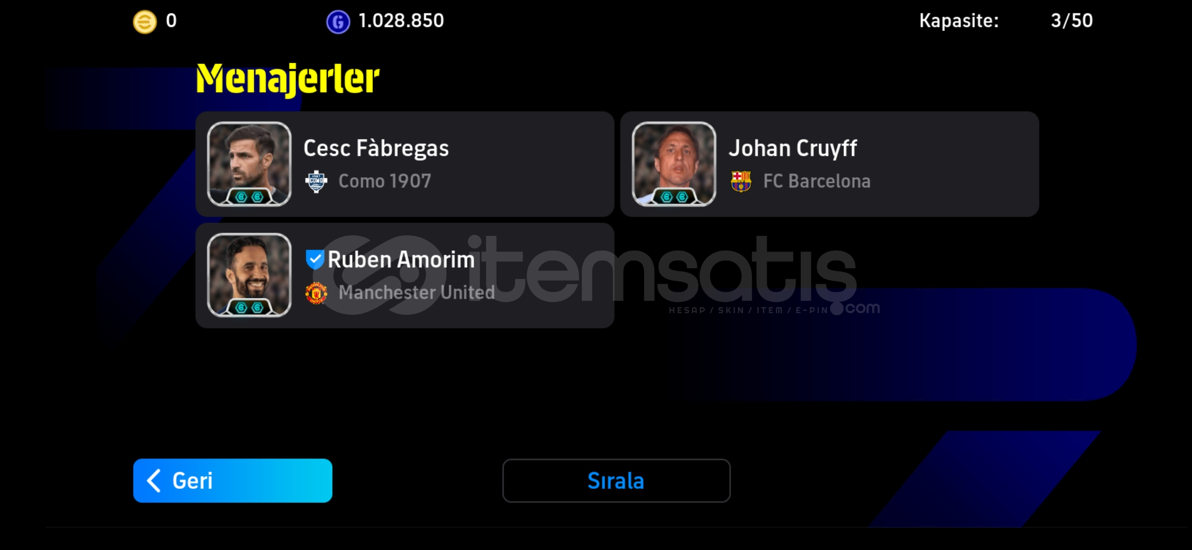 EFOOTBALL 3238 MUKEMMEL HESAP BU FİYATA YOK EFOOTBALL 3238 MUKEMMEL HESAP BU FİYATA YOK