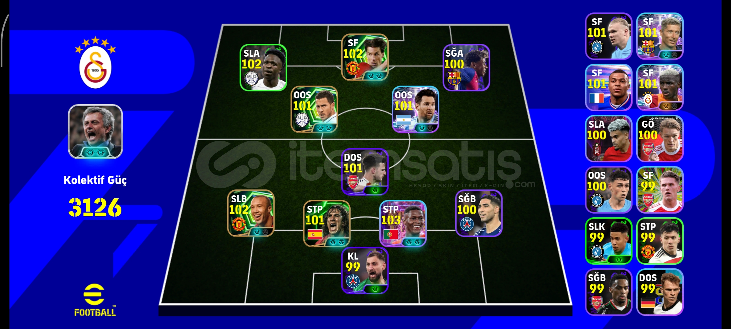 eFootball mobil 3126 güç acil satılık  eFootball mobil 3126 güç acil satılık