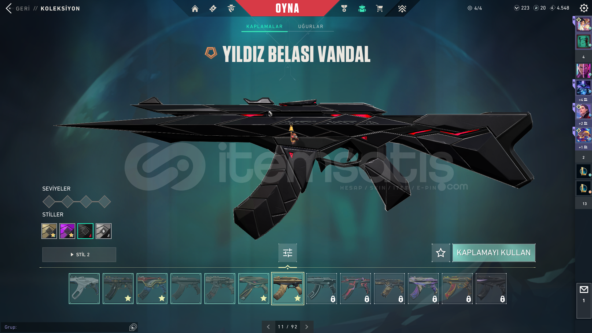 EFSANE BİR HESAP!!!+30 SKİNLİ (AÇIKLAMAYI OKU) EFSANE BİR HESAP!!!+30 SKİNLİ (AÇIKLAMAYI OKU)