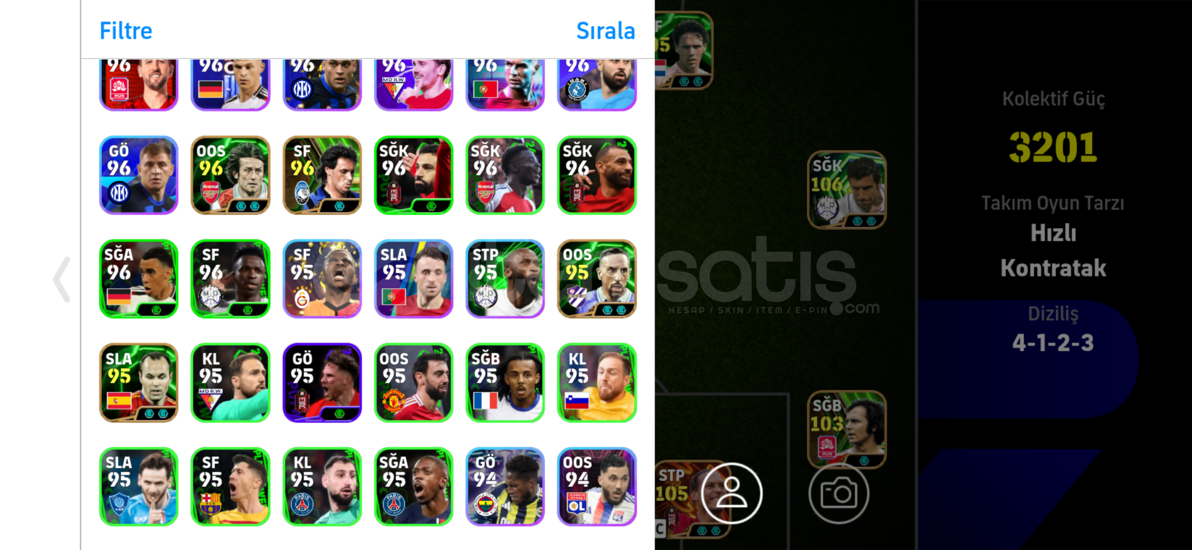 Efsane hesap 105 vandijk 105 alisson 106 figo