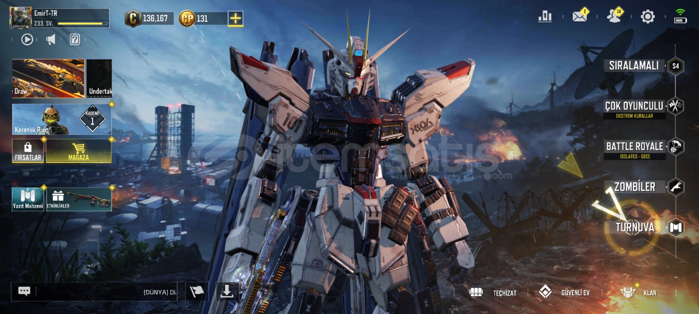 Efsanevi Karakterli, Efsanevi silahlı hesap