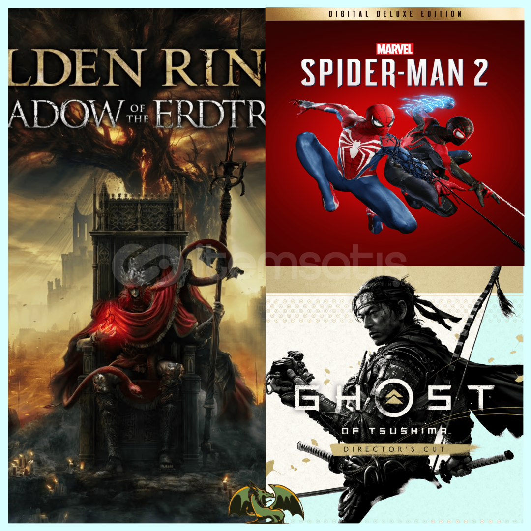 Elden Ring + Spiderman 2 + Ghost of Tsushima Elden Ring + Spiderman 2 + Ghost of Tsushima
