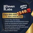 ElevenLabs Creator Plan: 3 Aylık Tam Erişim