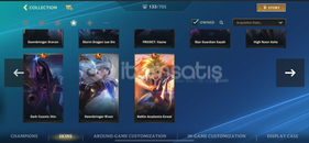 Elmas 4 135 skinli ihtişamlı hesap 