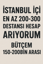 EN AZ 200 DESTANSI İSTANBUL İÇİ ELDEN 