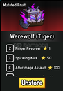 EN UCUZ Blox fruits Tiger fruit /Werewolf Skin EN UCUZ Blox fruits Tiger fruit /Werewolf Skin