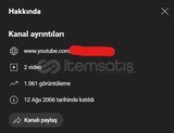 Eski Tarihli Youtube Hesabı (2006)