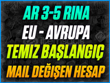 ☘️EU☘️AR 3-5 RİNA BAŞLANGIÇ HESABI☘️