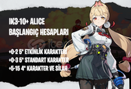 EU | IK3+ Alice - Başlangıç Hesapları