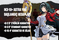 EU | IK3+ Astra Yao - Başlangıç Hesapları