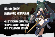 EU | IK3+ Qingyi - Başlangıç Hesapları EU | IK3+ Qingyi - Başlangıç Hesapları