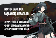 EU | IK3+ Jane Doe - Başlangıç Hesapları EU | IK3+ Jane Doe - Başlangıç Hesapları