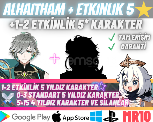 EU | MR10+ Alhaitham + 5* Etkinlik Karakteri EU | MR10+ Alhaitham + 5* Etkinlik Karakteri