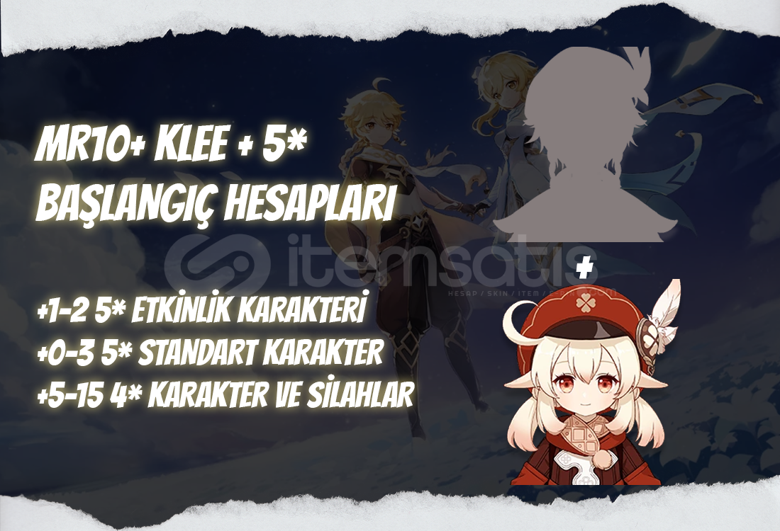 EU | MR10+ Klee + 5* - Başlangıç Hesapları EU | MR10+ Klee + 5* - Başlangıç Hesapları