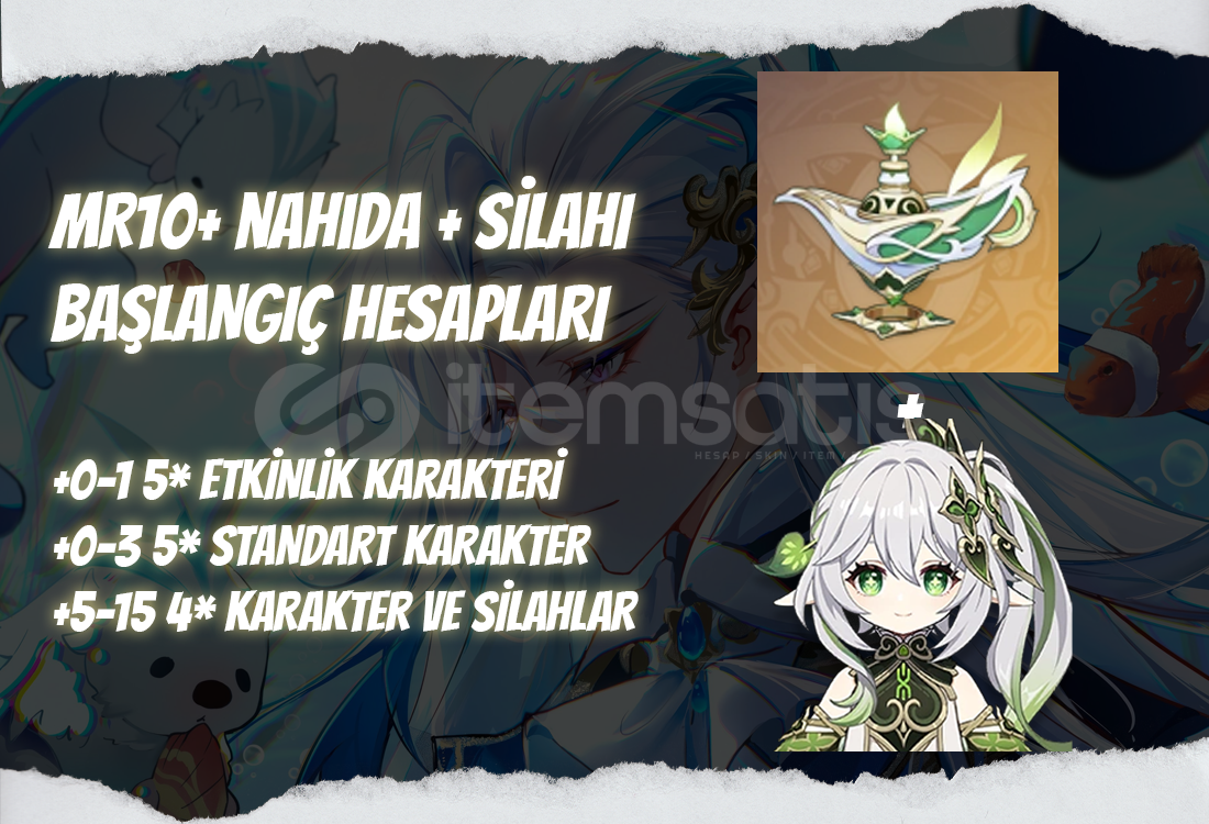 EU | MR10+ Nahida + Silahı - Başlangıç Hesapları EU | MR10+ Nahida + Silahı - Başlangıç Hesapları