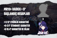 EU | MR10+ Raiden + 5* - Başlangıç Hesapları EU | MR10+ Raiden + 5* - Başlangıç Hesapları