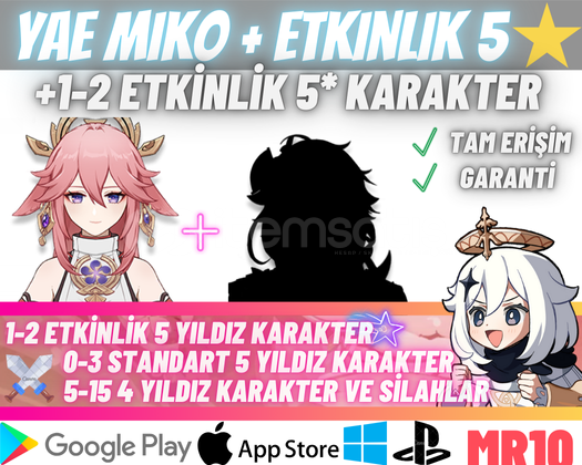 EU | MR10+ Yae Miko + 5* Etkinlik Karakteri EU | MR10+ Yae Miko + 5* Etkinlik Karakteri