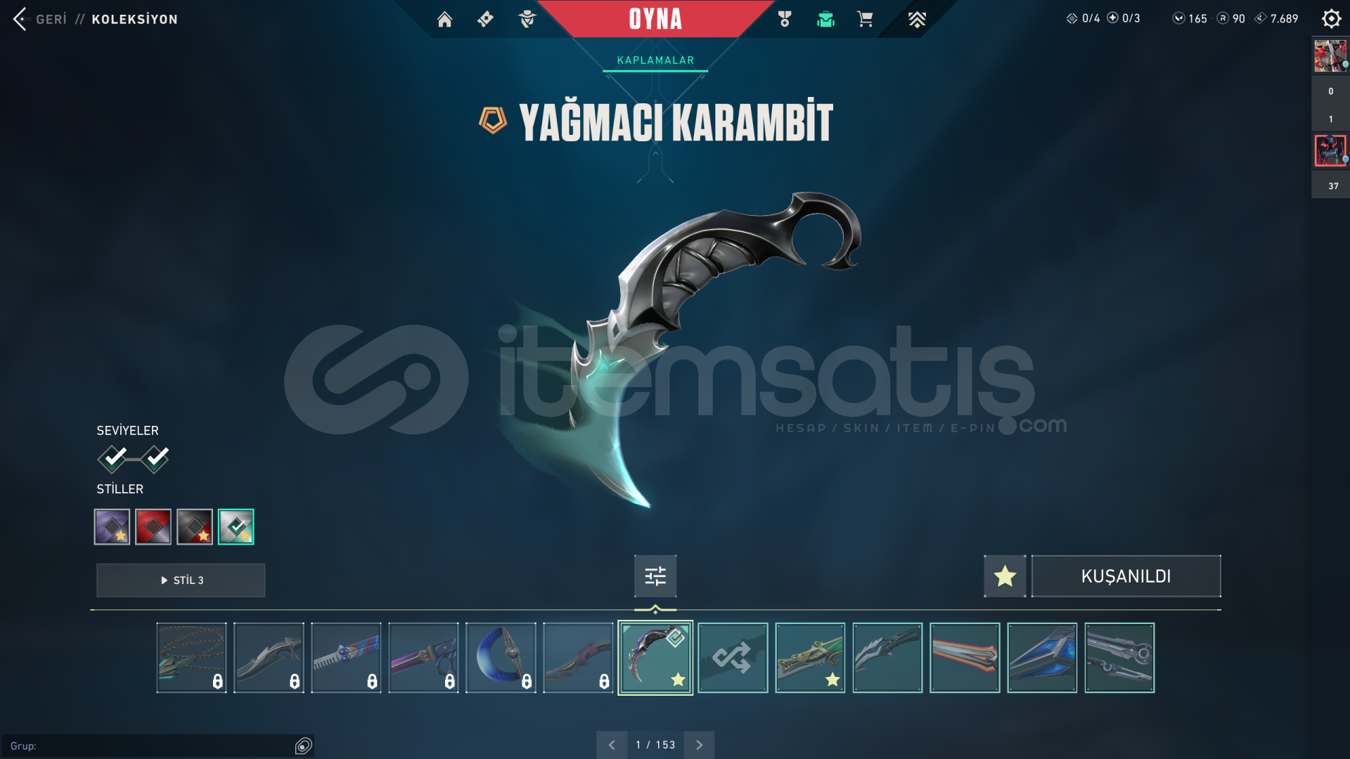 EU | Yağmacı Karambit | 6+ Vandallı | Efsane EU | Yağmacı Karambit | 6+ Vandallı | Efsane