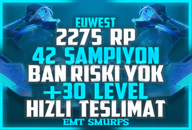 EUW / 2275 RP / +30 Level / 42 ŞAMP / Honor 3