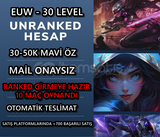 ⭐EUW DERECELİ HAZIR-MAİL ONAYSIZ | UNRANKED+40K