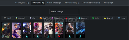 EFSANE SKINLER / euw +33 veren - wr gold hesap