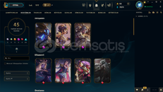 ⭐EUW+45SKIN+70 LVL+72CHAR+2PRESTIJ+KAÇMAZZ⭐