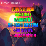 EUW 50-1600 SKİN GARANTİLİ LOL RANDOM HESAP