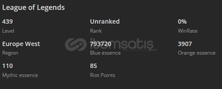 ⭐EUW+793K ÖZ❓❓❓+439LVL❓❓❓+75SKIN+101CHAR⭐