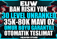 EUW BAN RİSKSİZ UNRANKED 35-80K MAVİÖZ