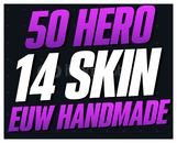 EUW EFSANE 14 SKIN 50 HERO HANDMADE UNRANKED