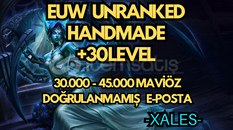 ⭐️EUW HANDMADE UNRANKED 30-45K+ MÖ 30 Level⭐️