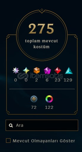 Euw Master Peak 786 lvl 275 Skin Hesap